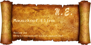 Mauszkopf Elina névjegykártya